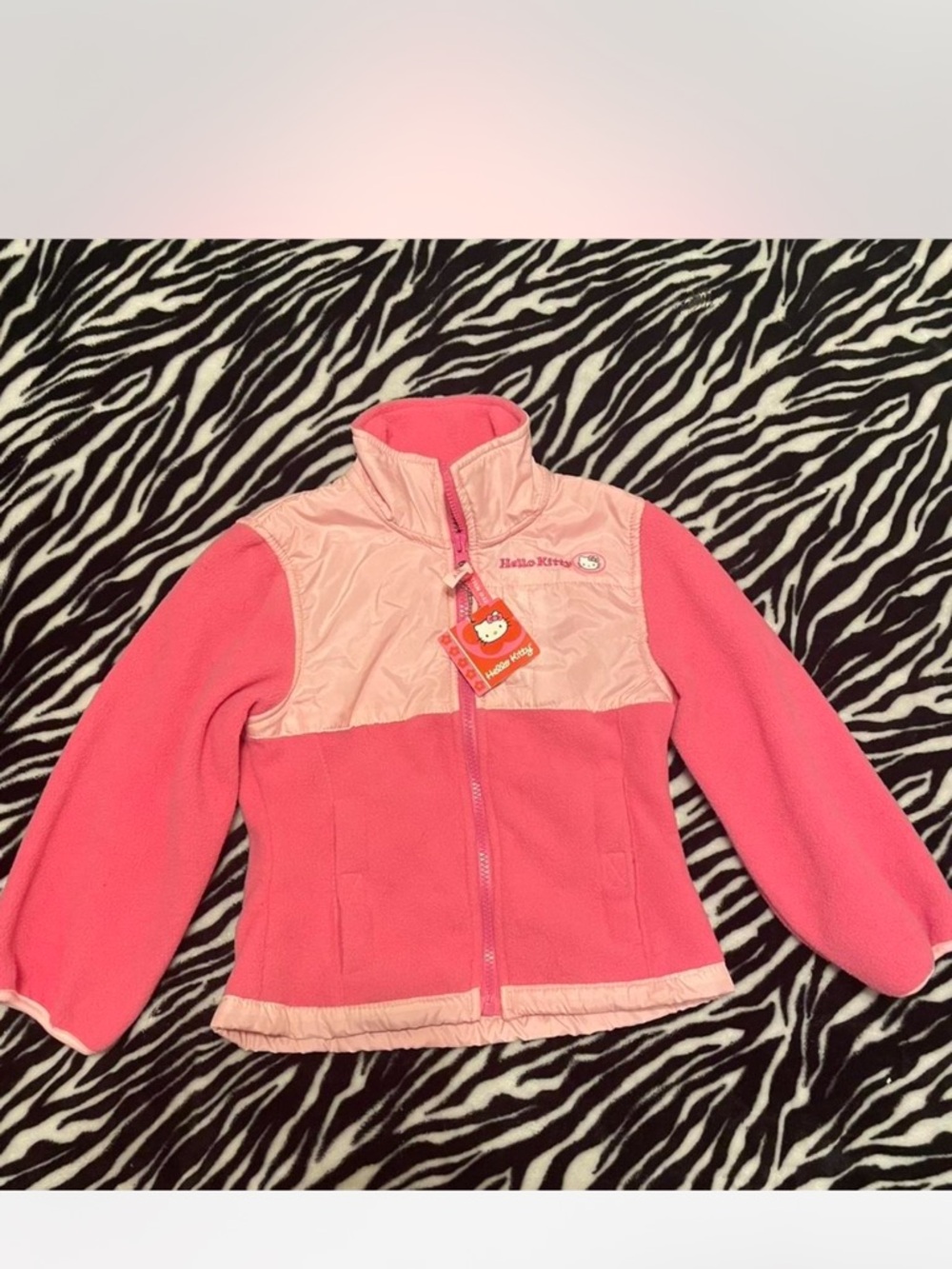 Sanrio Hello Kitty Two-Tone Pink Kids Fleece Raincoat